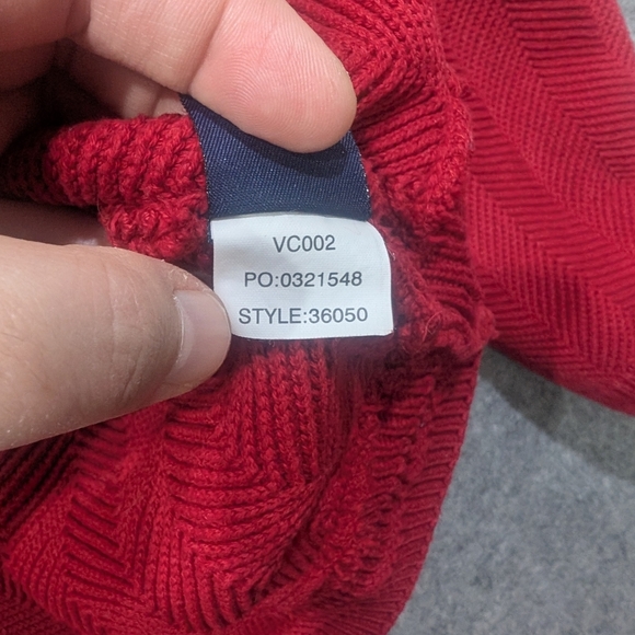 Vintage Chaps Ralph Lauren Pull Over Crew Neck Sweater Embroidered Red XL Men - Picture 6 of 9
